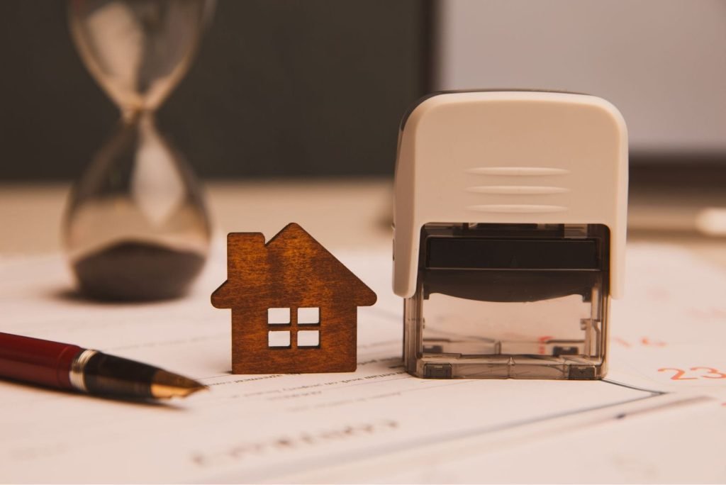 notary stamp sitting on a document