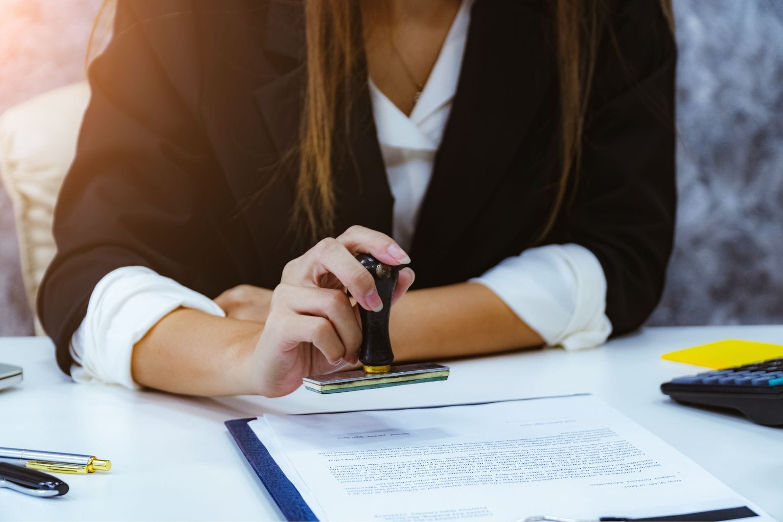 notary stamping document