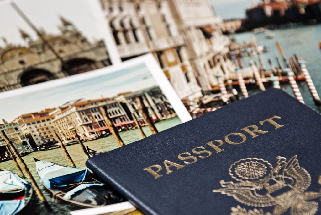 passport with images of traveling