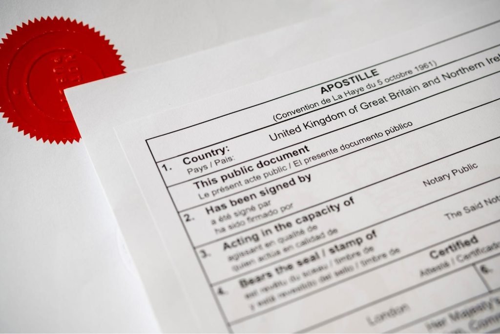 apostille form