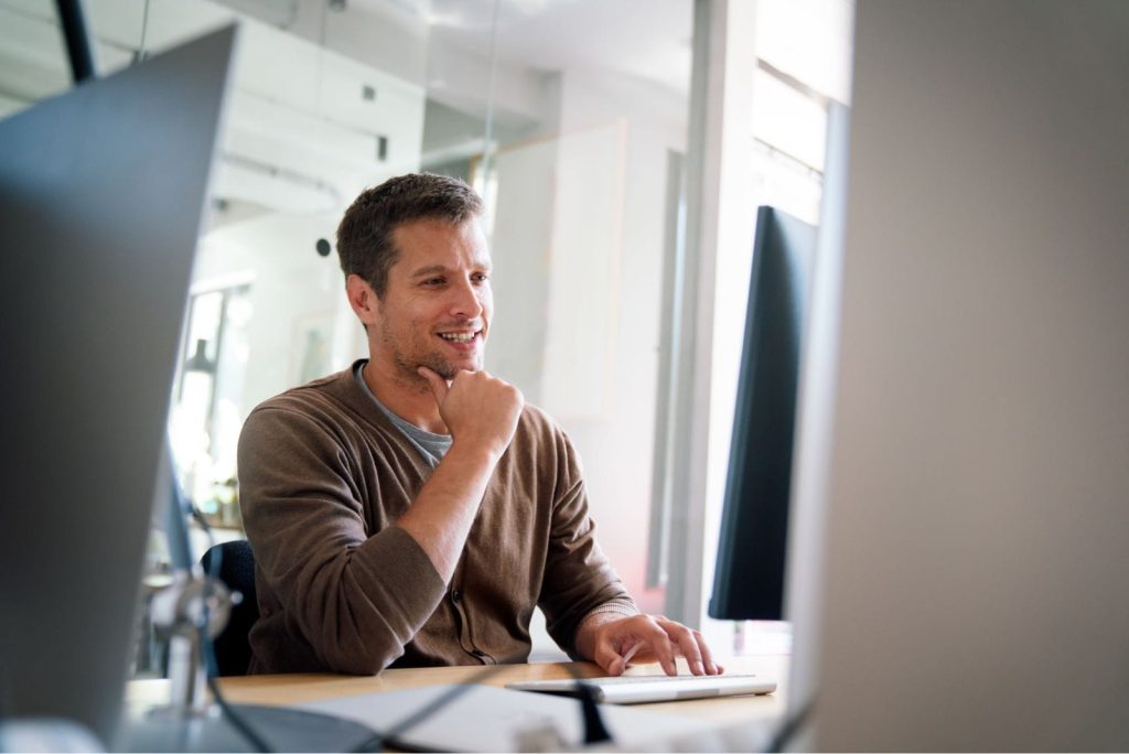 person working at computer